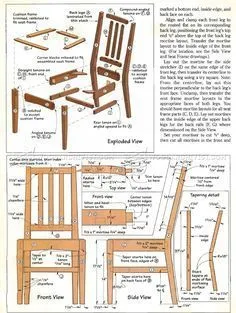 #587 Contemporary Dining Chair Plans - Furniture Plans and Projects Kids Woodworking, Wooden Dining Chairs