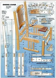 #285 Dining Chair Plans - Furniture Plans and Projects Woodworking Projects That Sell, Woodworking Projects Plans, Diy Wood Projects, Furniture Projects, Woodworking Classes, Woodworking Store, Popular Woodworking, Custom Woodworking