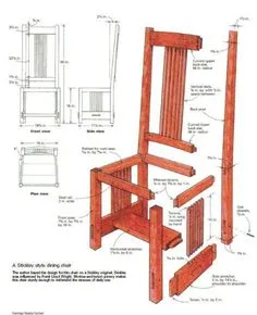 Arts and Crafts dining chair | Startwoodworking.com Woodworking Furniture Plans, Woodworking Joinery, Woodworking Plans Free, Woodworking Shop, Woodworking Projects, Woodworking Organization, Intarsia Woodworking, Woodworking Machinery, Woodworking Magazine