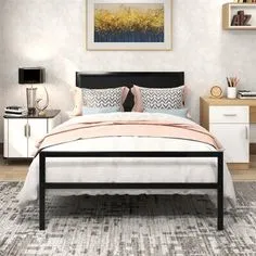 The one-piece structure makes the all-metal bed frame more comfortable and firm, with a stylish appearance with a retro headboard and footrest. Size: Full / Double Хранилище Под Кроватью, Ящики Для Хранения