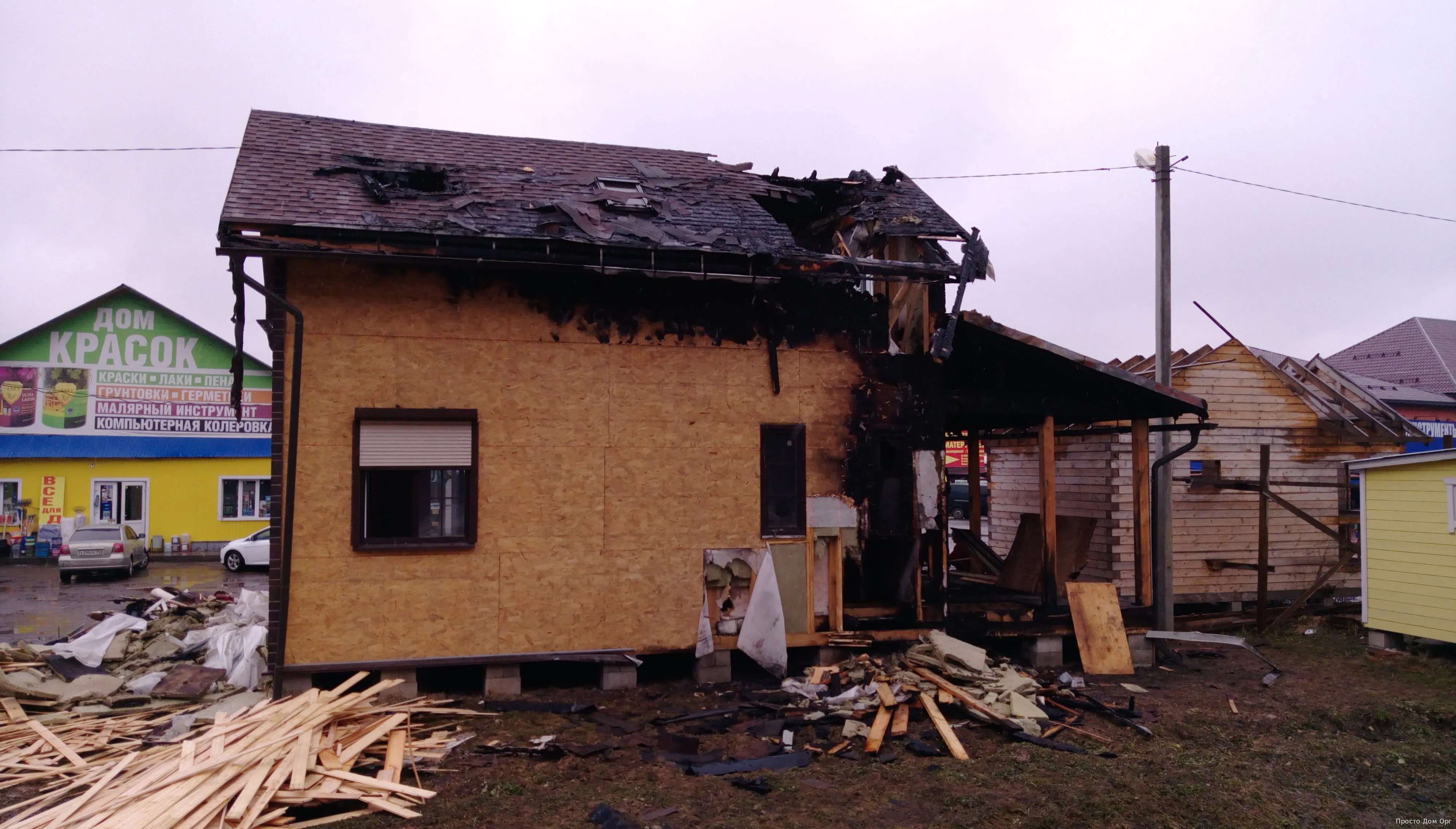 Дом из СИП после пожара