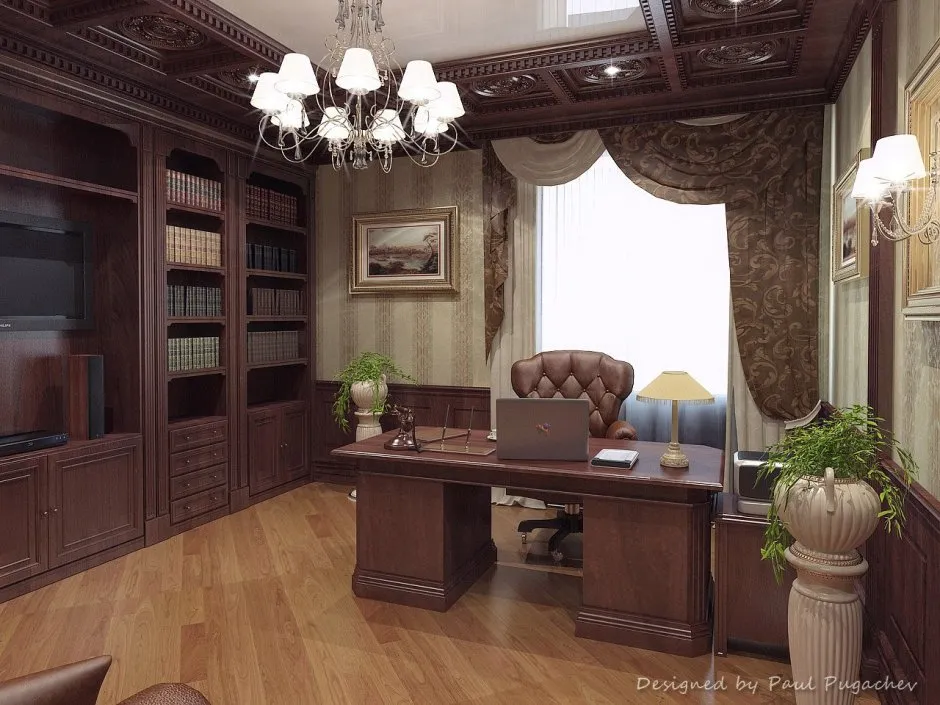 Маленький кабинет в классическом стиле
