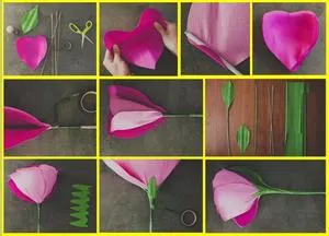 Как сделать большой цветок из гофрированной бумаги