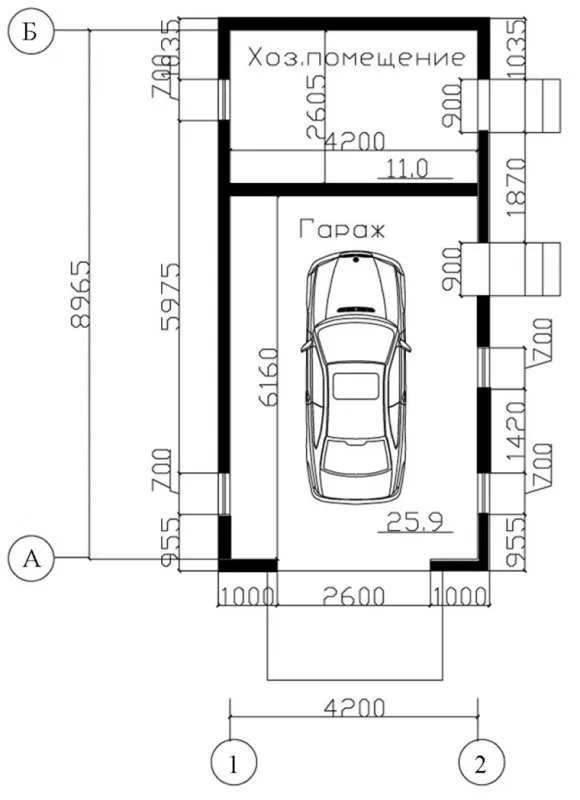 Схема гаража 6 на 4