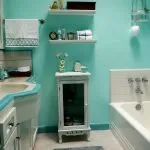 Покраска стен в ванной комнате мятной краской