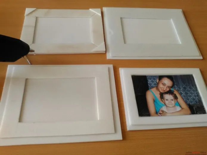 Заготовки для фоторамки из потолочной плитки