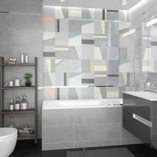 Laparet Cement 40x40, для ванной, керамика, стиль: современный, цвет: серый, Россия, под металл, глянцевая - фото интерьера 1 - фото 2