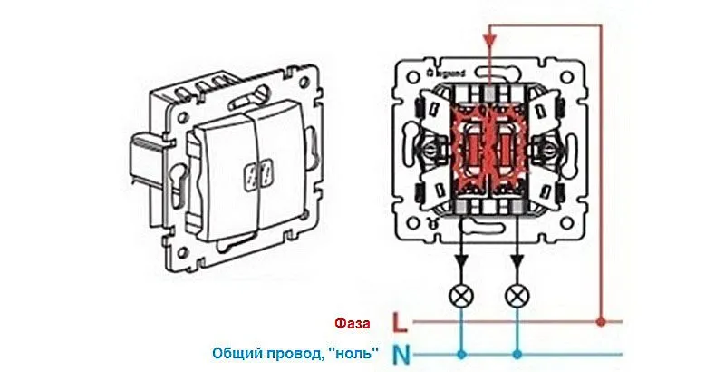 Подключение к контактам при отсутствии заземляющей линии Подключение к контактам при отсутствии заземляющей линии
