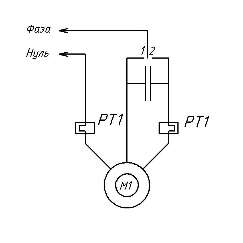 Схема реверсивного подключения однофазного двигателя