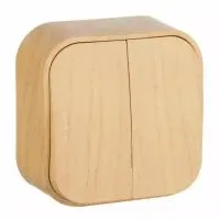 Переключатель двухклавишный на 2 направления Legrand Quteo 10A 250V дерево 782266 Переключатель двухклавишный на 2 направления Legrand Quteo 10A 250V дерево 782266